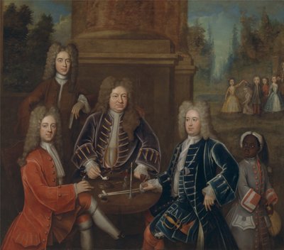 Elihu Yale, the 2nd Duke of Devonshire, Lord James Cavendish, Mr. Tunstal, and a Page by Unbekannt Unbekannt